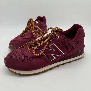 New Balance 574 Outdoor Pack Maroon Red Lace Up Sneaker Size 12